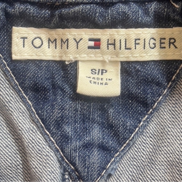 Tommy Hilfiger Medium Washed Denim Collared Vest Small - Picture 5 of 12